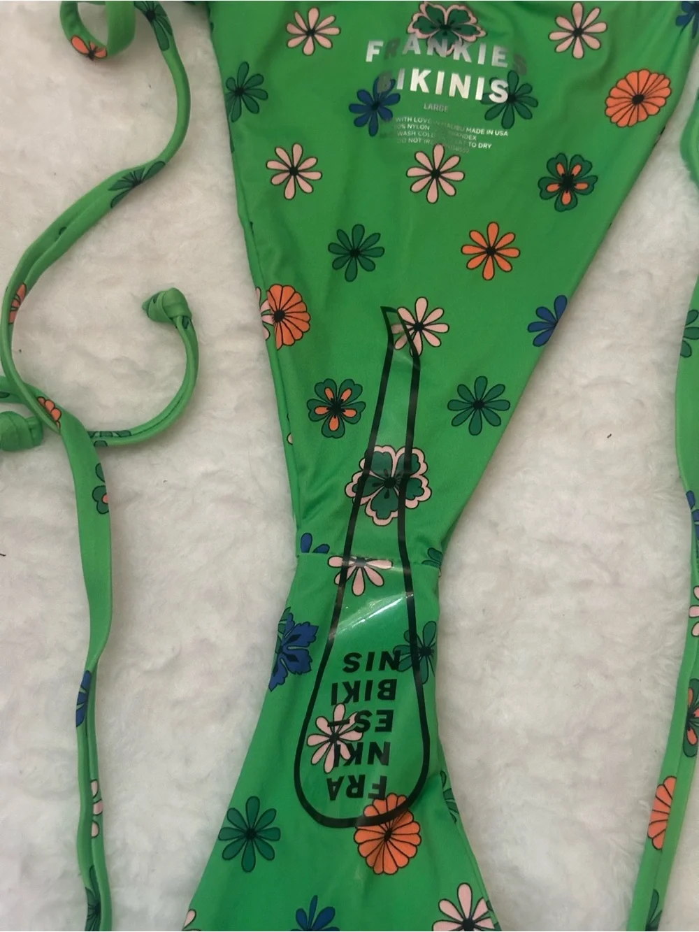New! Frankie's Bikinis Versailles Tia String Bikini Bottom Large 39256